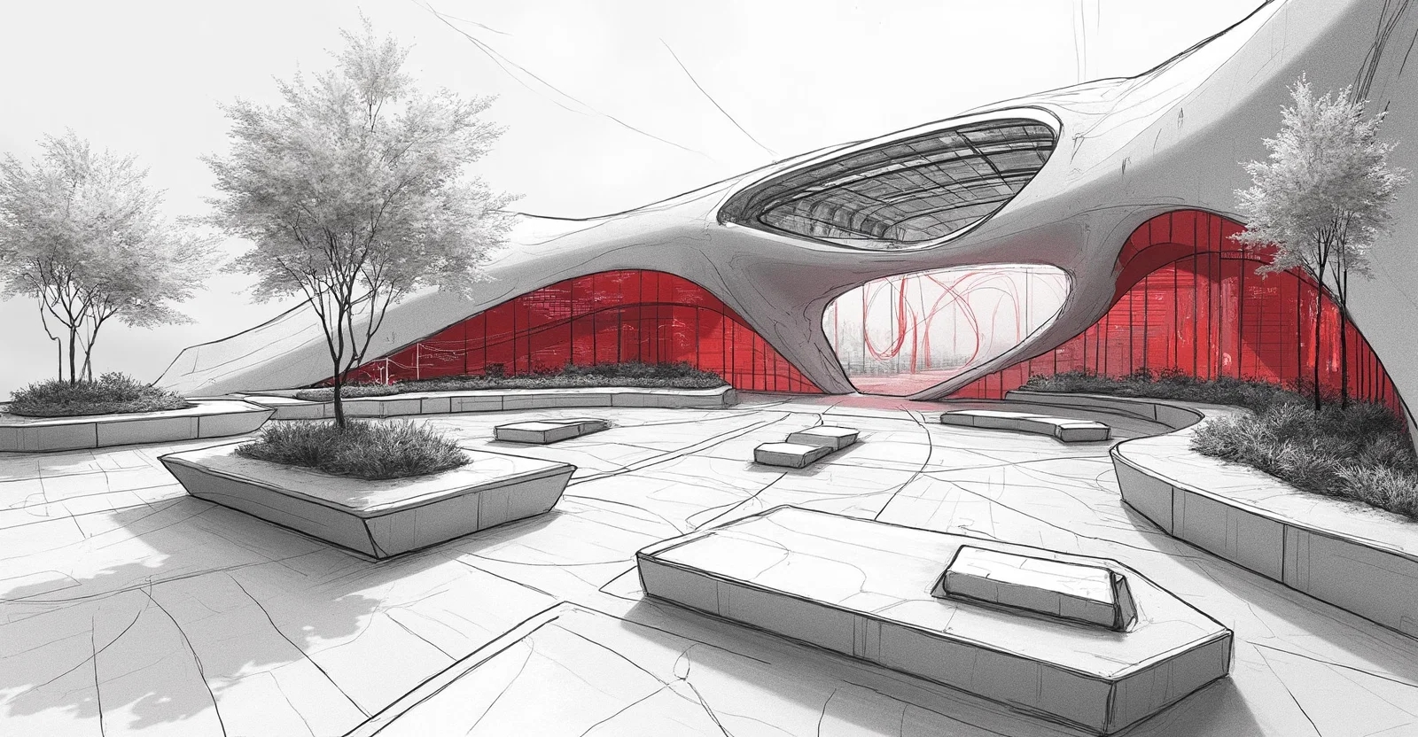 Concept sketch Hadid style